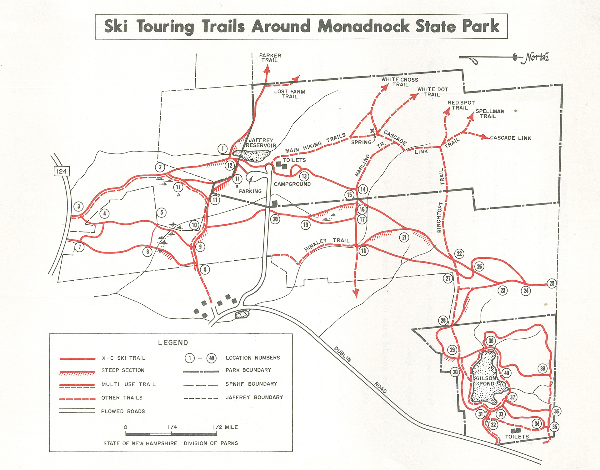 Map image: 1970s Ski Touring Map